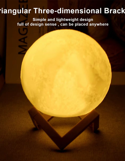 Load image into Gallery viewer, D5 Moon Lamp 8Cm LED Night Light Battery Powered with Stand Starry Lamp Bedroom Decor Nightlights Kids Gift Moon Lamp Xmas Gift
