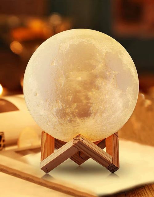 Load image into Gallery viewer, D5 Moon Lamp 8Cm LED Night Light Battery Powered with Stand Starry Lamp Bedroom Decor Nightlights Kids Gift Moon Lamp Xmas Gift
