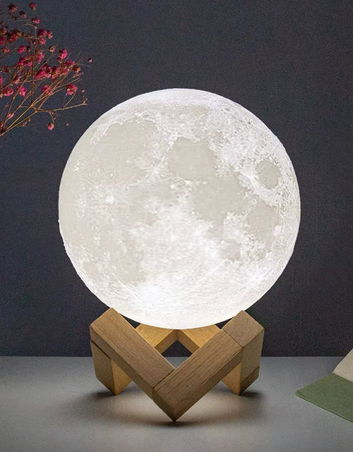 Load image into Gallery viewer, D5 Moon Lamp 8Cm LED Night Light Battery Powered with Stand Starry Lamp Bedroom Decor Nightlights Kids Gift Moon Lamp Xmas Gift
