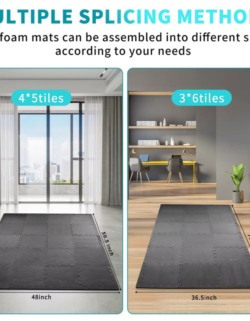 Load image into Gallery viewer, 6/18Pcs Gym Flooring Set EVA Interlocking Foam Floor Tiles for Home Gym Play Workout Exercise Mats Fitness Puzzle Exercise Mat

